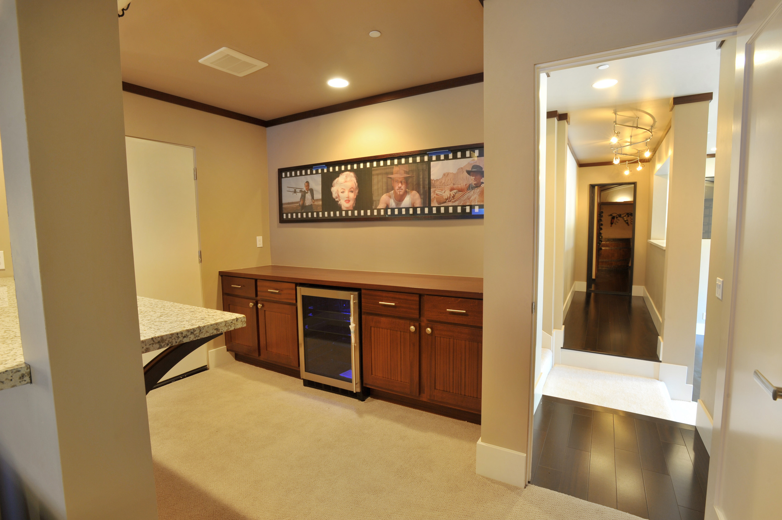 Refreshment bar beside the home theater